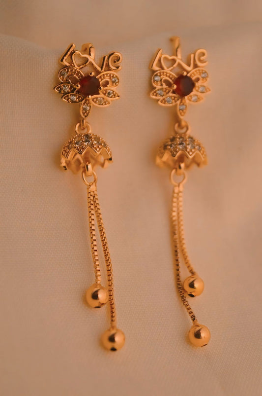 DIGITAL ZIRCON EARRING-14 ( MAROON )