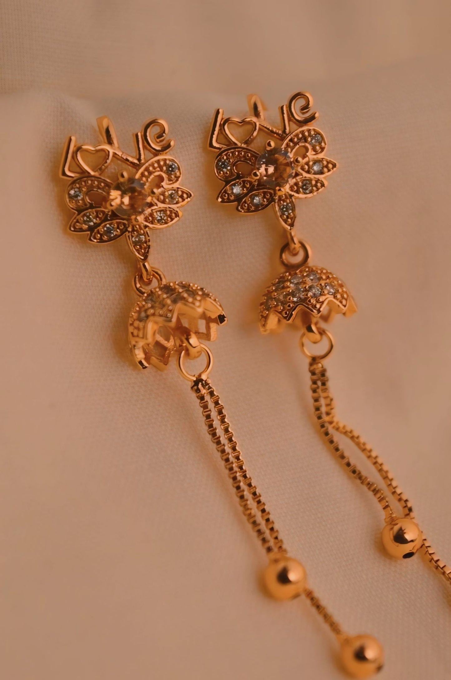 DIGITAL ZIRCON EARRING-15 ( GOLDEN )