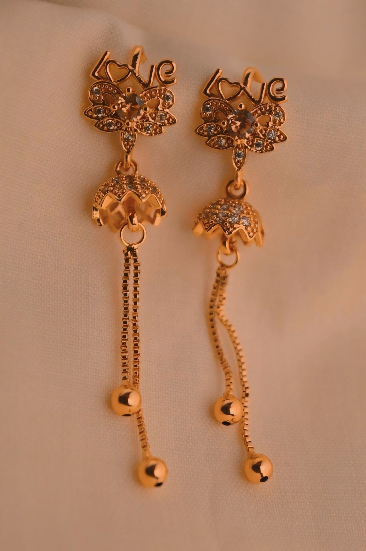 DIGITAL ZIRCON EARRING-15 ( GOLDEN )