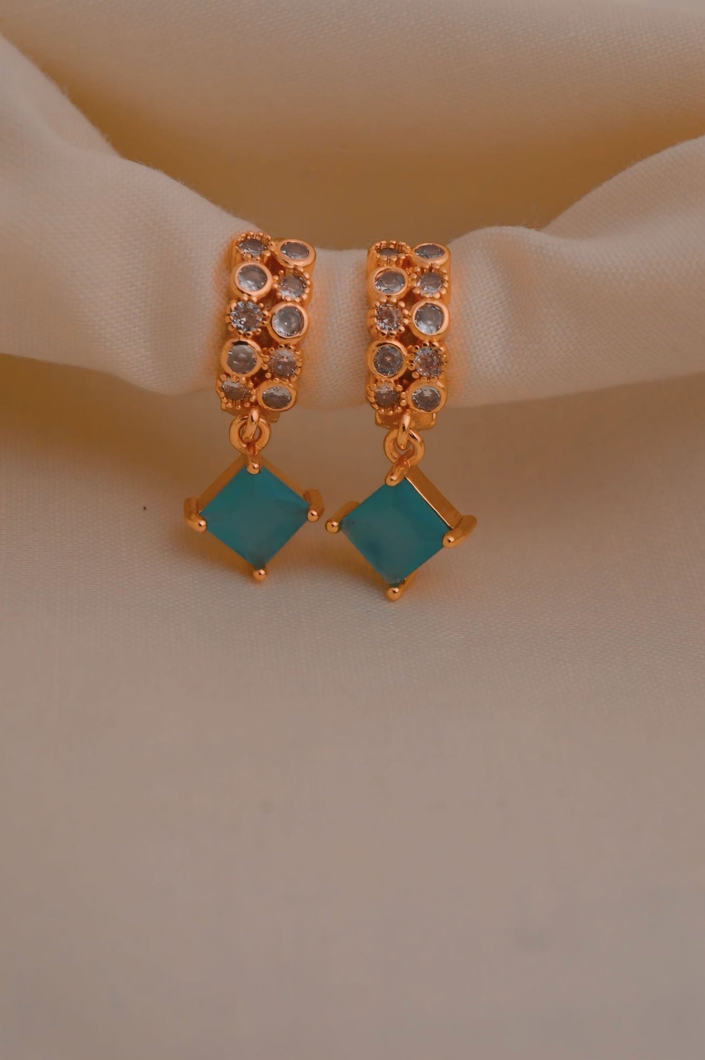 DIGITAL ZIRCON EARRING-07 (Mint Green)