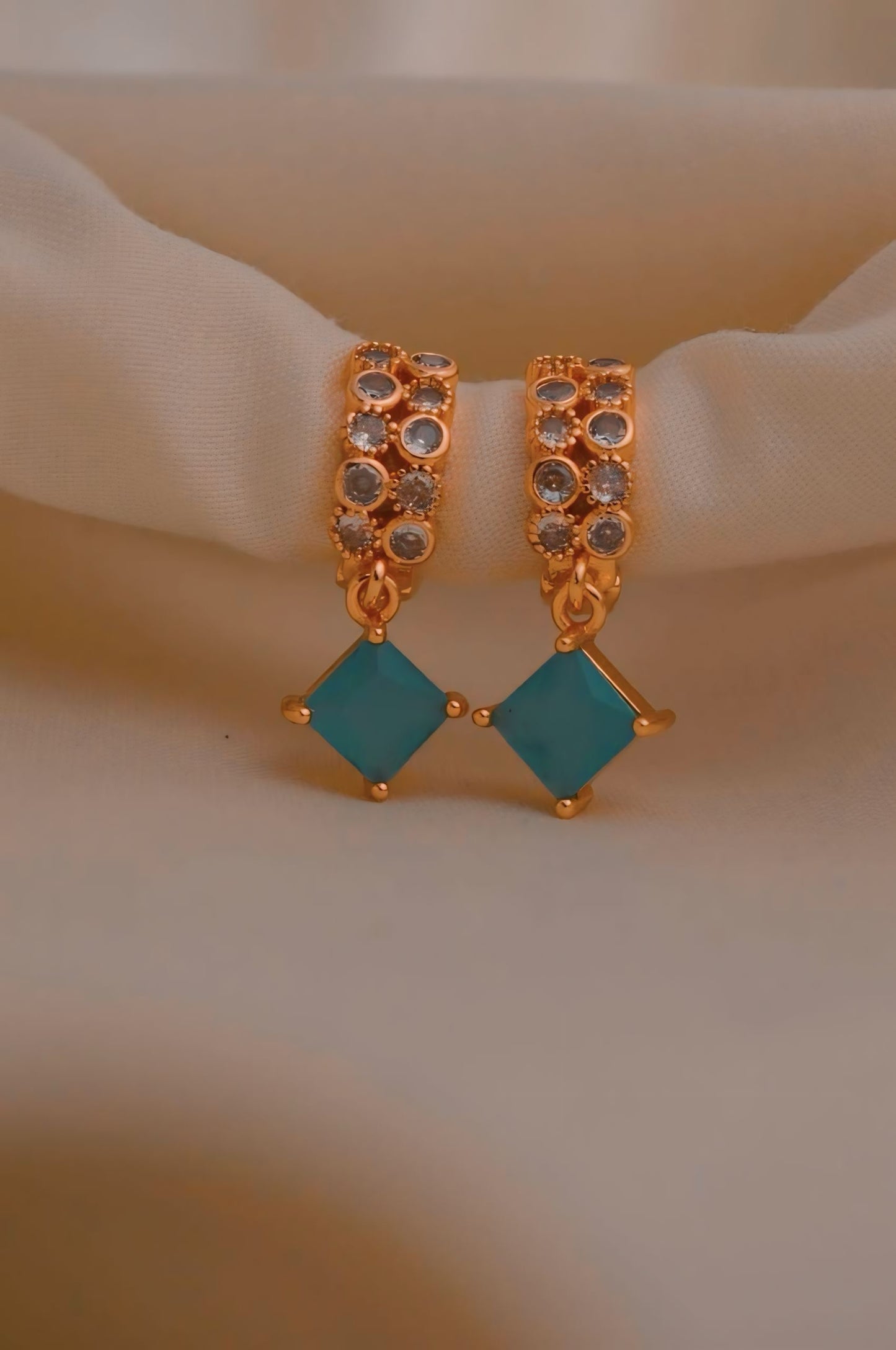 DIGITAL ZIRCON EARRING-07 (Mint Green)