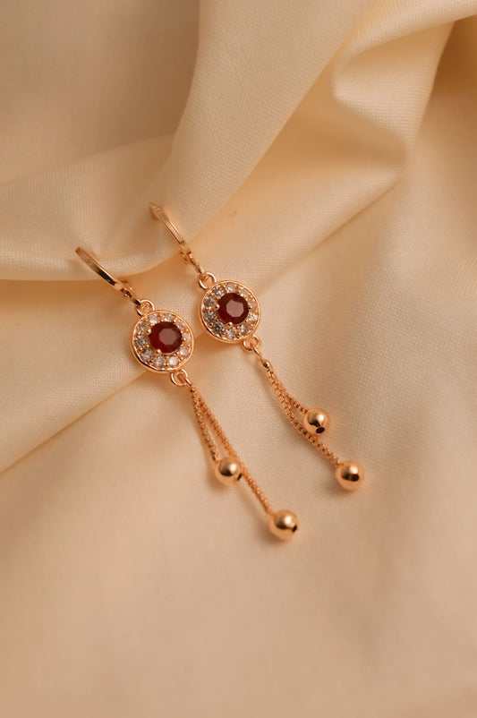 DIGITAL ZIRCON EARRING-04 (MAROON)