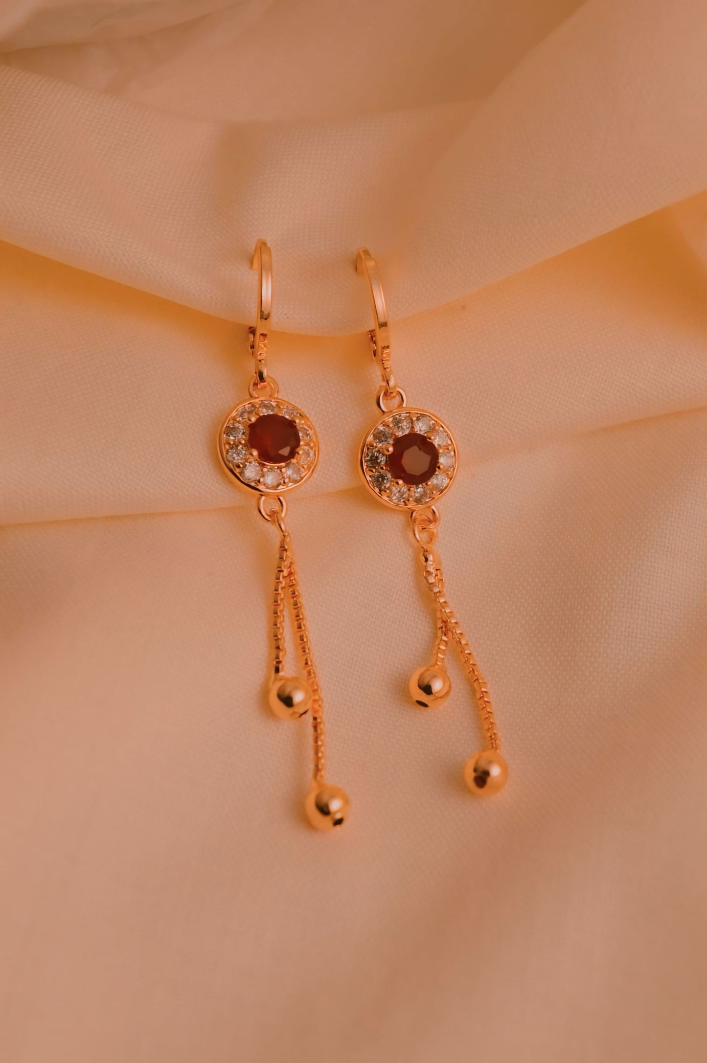 DIGITAL ZIRCON EARRING-04 (MAROON)